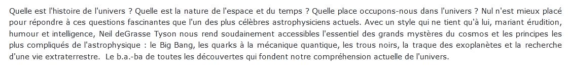 excursion dans le cosmos