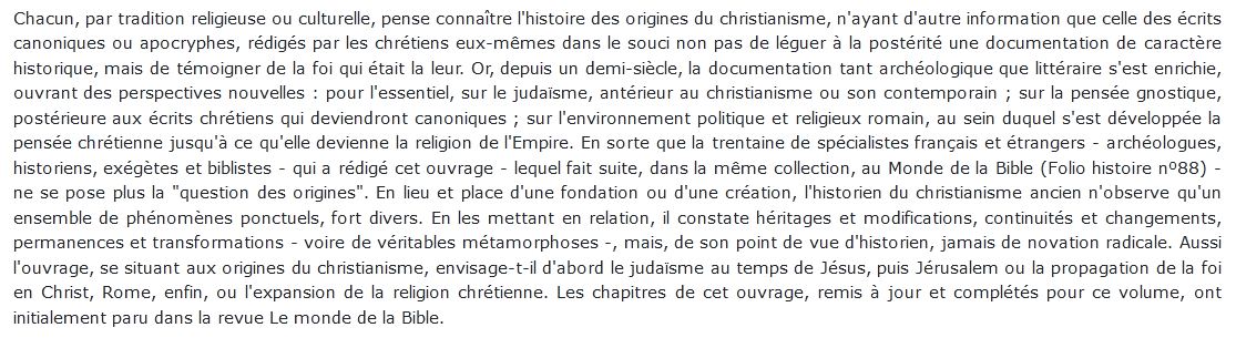 origines du christianisme