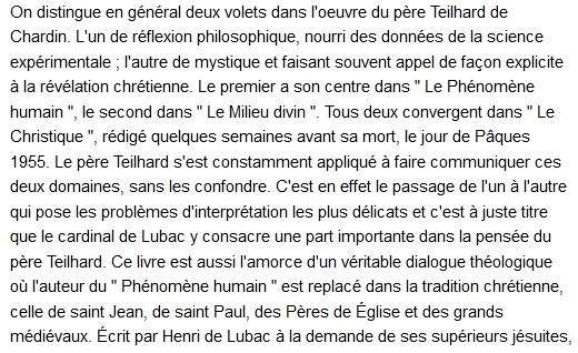  La Pensee Religieuse Du Pere Teilhard De Chardin Par Henri De Lubac 