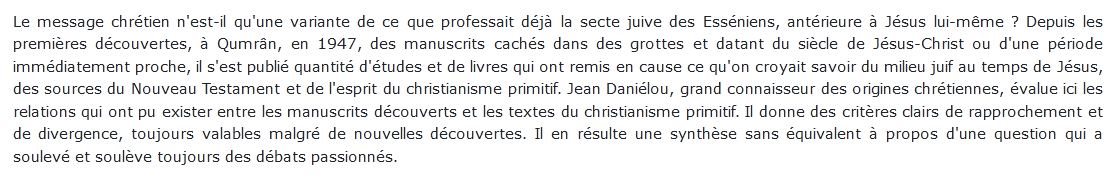 Manuscrits de la mer Morte et Origines du christianisme