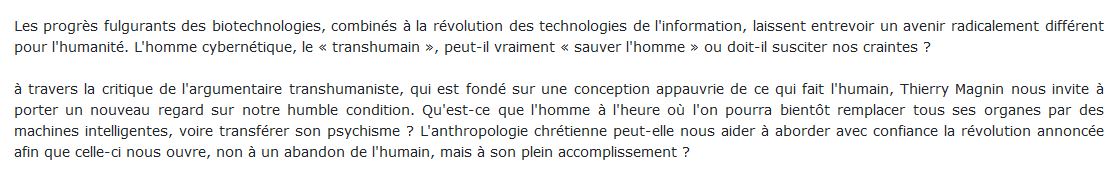 Face aux défis du transhumanisme