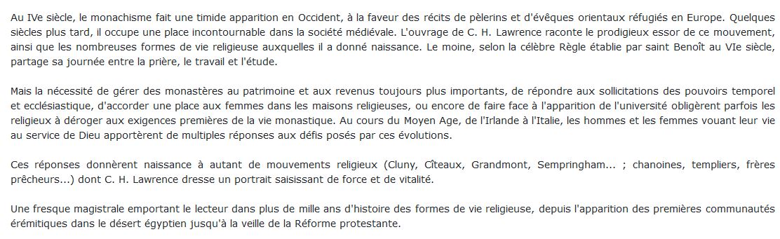 Formes de vie religieuse en Europe occidentale au Moyen Âge