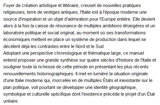 Histoire de l'Italie 