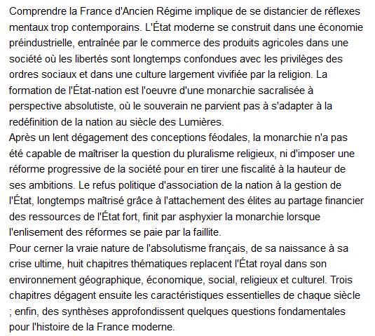  La France à l'époque moderne, Guy Saupin 