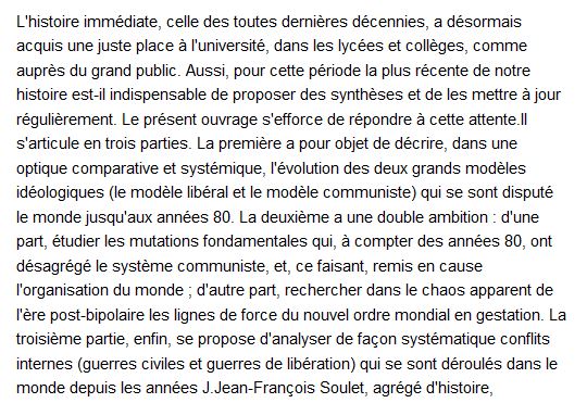 Le monde depuis la fin des années 60 Soulé