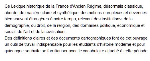Lexique historique de la France