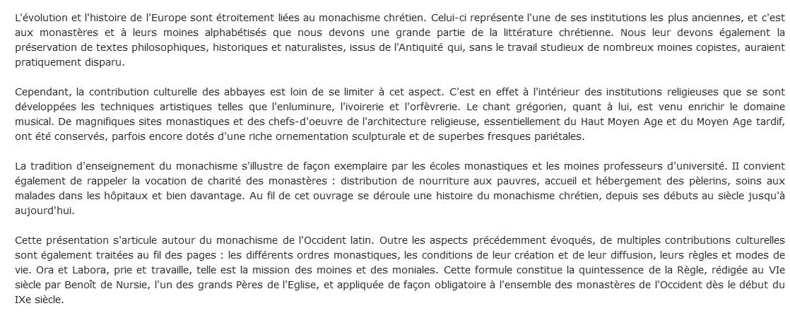 Ordres et Monastères