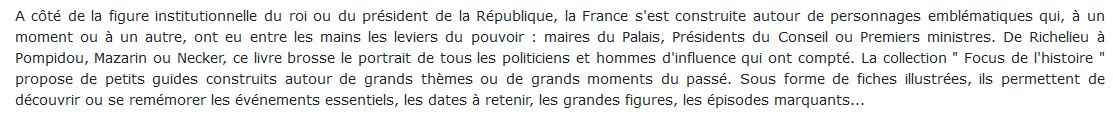 ministres de l'Histoire de France
