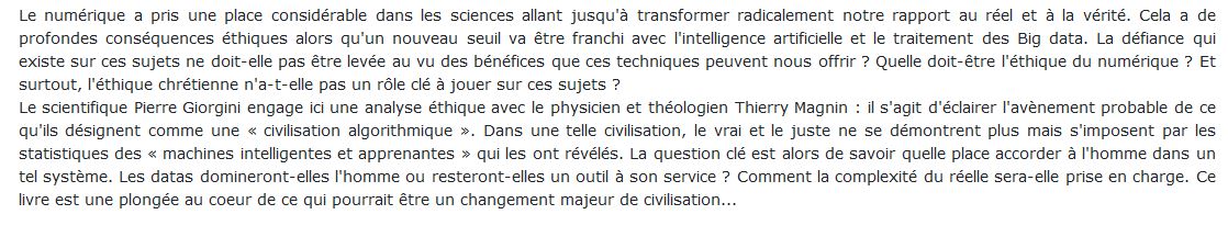 une civilisation de l'algorithme