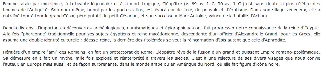 Cléopâtre - La déesse-reine,