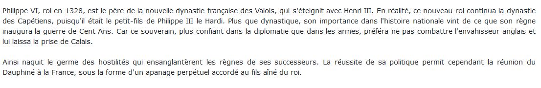 Histoire des Rois de France - Philippe VI, 1328-1350