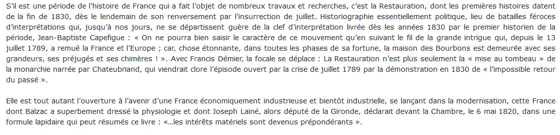 La France de la Restauration