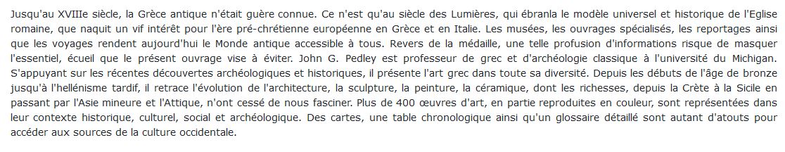 Art et Archéologie de la Grèce
