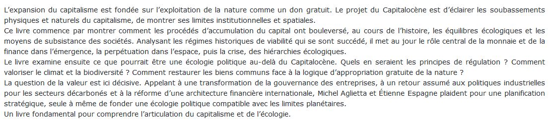 Au-delà du Capitalocène
