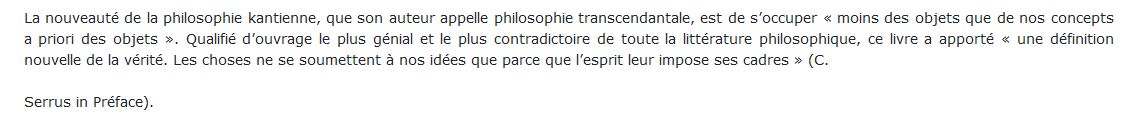 Critique de la raison pure kant