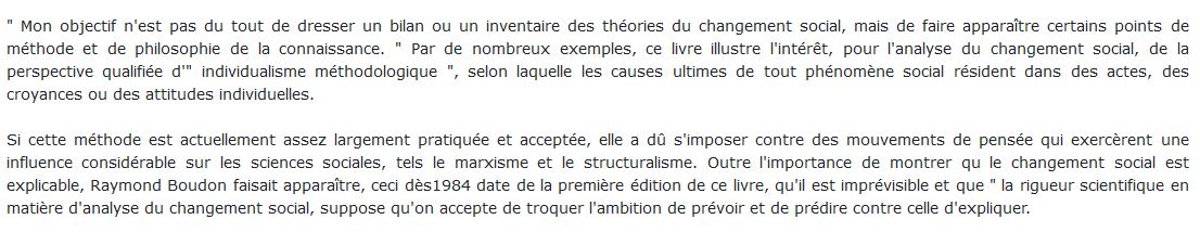 Critique des théories du changement social