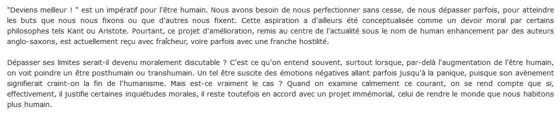 De l'humain augmenté au posthumain philosophie