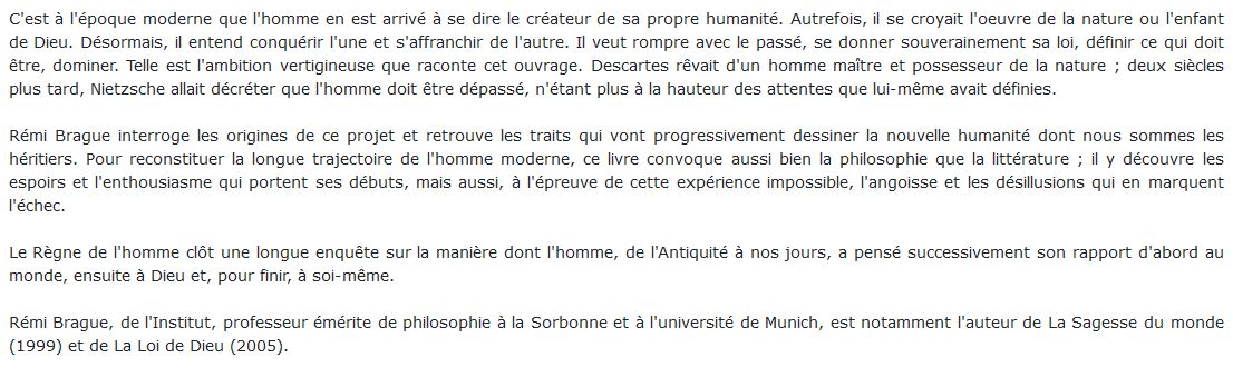 Genèse et échec du projet moderne