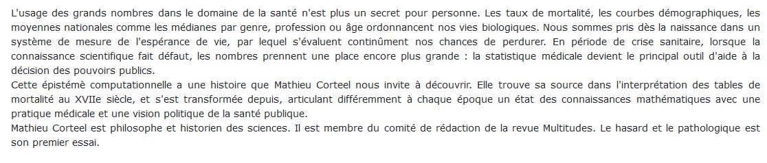 Hasard et le Pathologique
