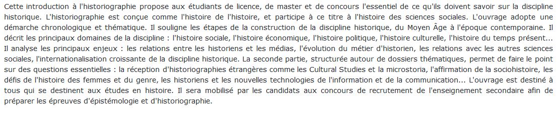 Introduction à l'historiographie