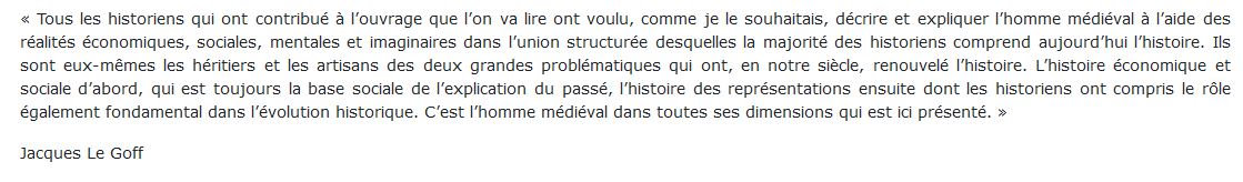 L'Homme médiéval le goff