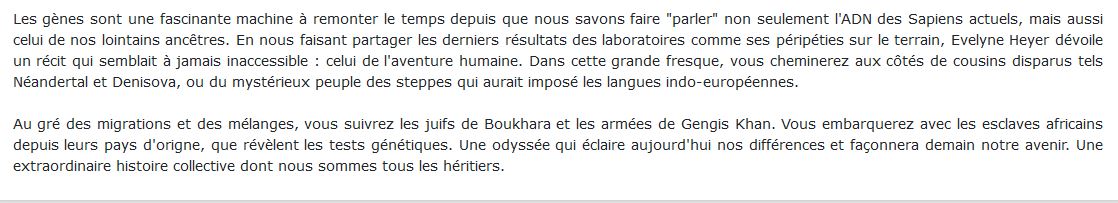 L'Odyssée des gènes livre