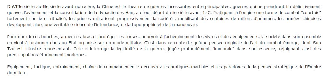 La Chine en guerre VIII - III avant J. - C