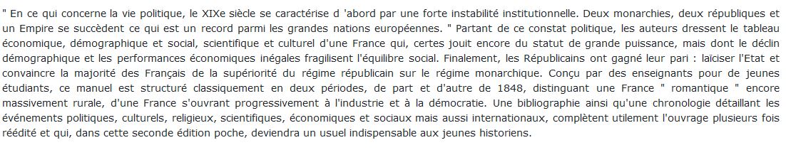 La France au XIXe siècle