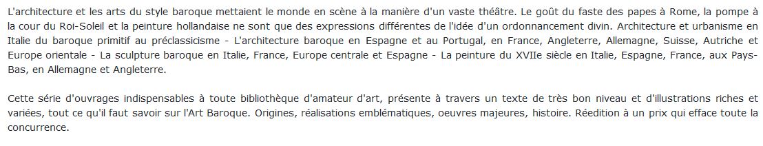 L'art baroque livre