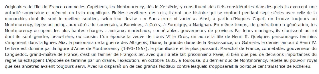 Les Montmorency biographie