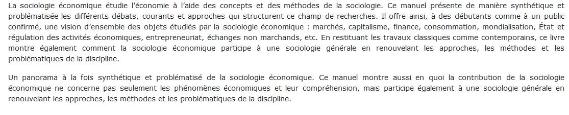 Sociologie économique