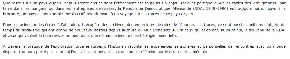 Sur les traces de la RDA