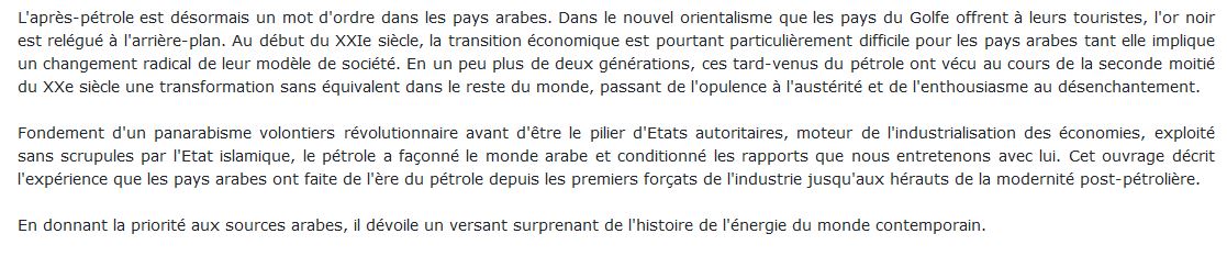 Une histoire arabe du pétrole