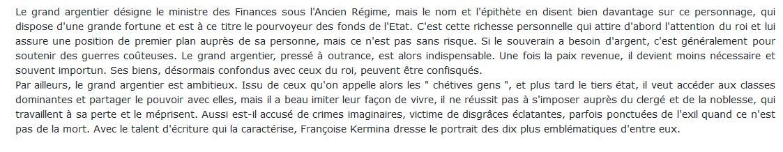 grands argentiers du roi