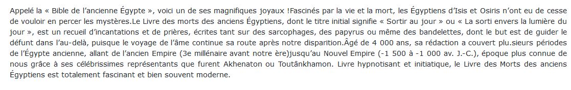 livre des morts des anciens Egyptiens