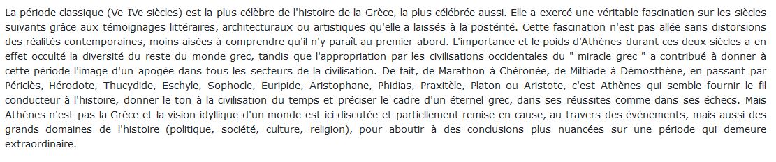 monde grec à l'époque classique