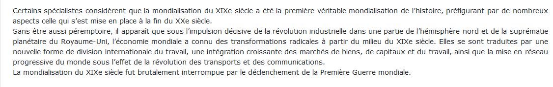 mondialisation au XIXe siècle