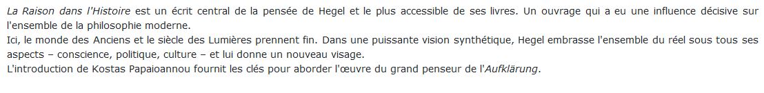 raison dans l'Histoire