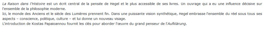 raison dans l'Histoire