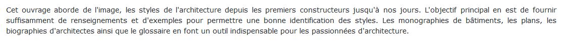 styles de l'architecture