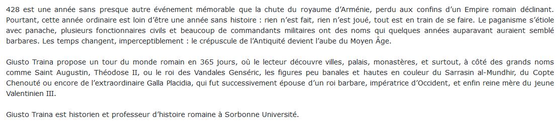 une année ordinaire à la fin de l'Empire romain