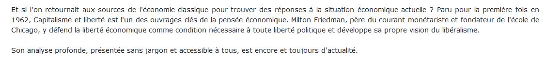 Capitalisme et liberté friedman