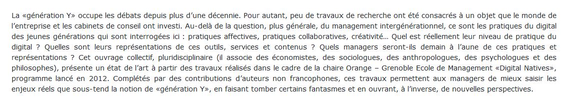 La Génération Y