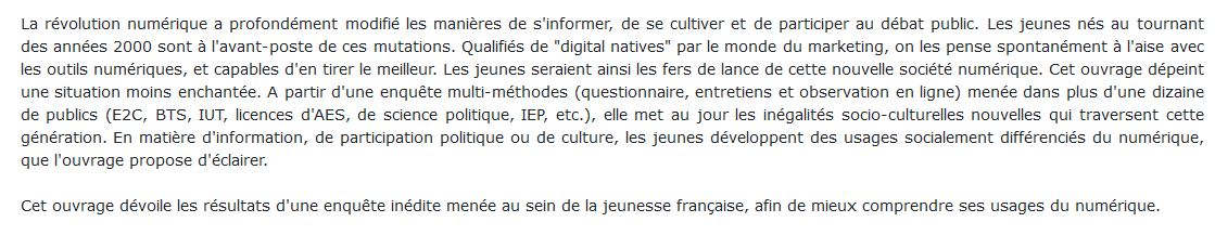 Les digital natives au prisme des inégalités socio-culturelles