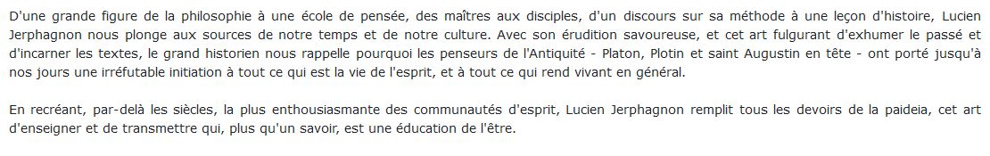 Platon, Plotin, saint Augustin et les autres