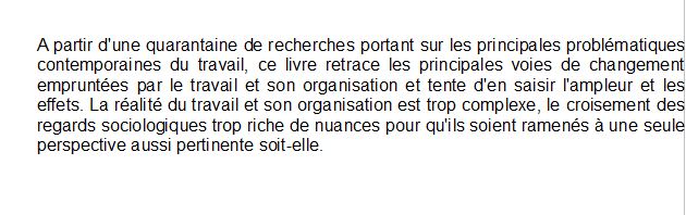 Travail et organisation