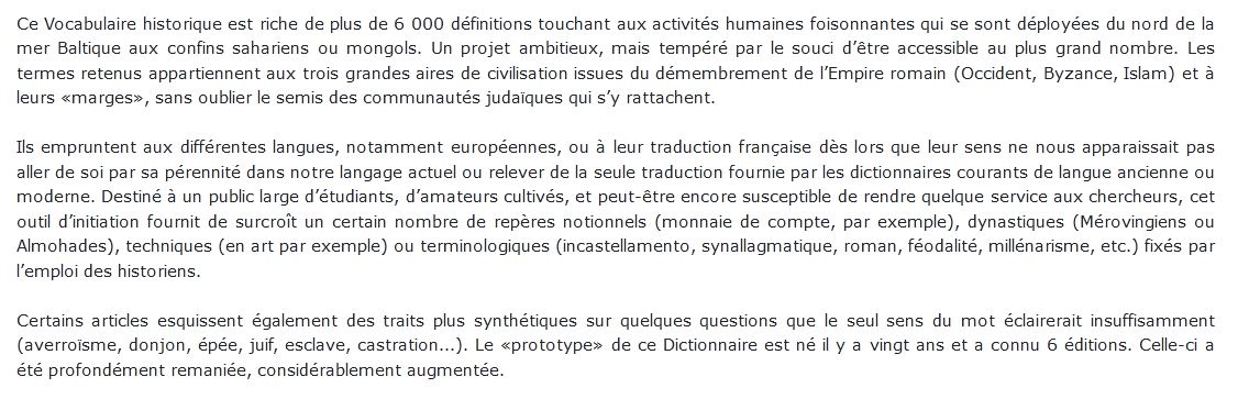 Vocabulaire historique du Moyen Âge Les Indes Savantes 