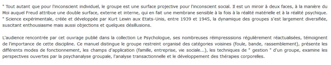 dynamique des groupes restreints