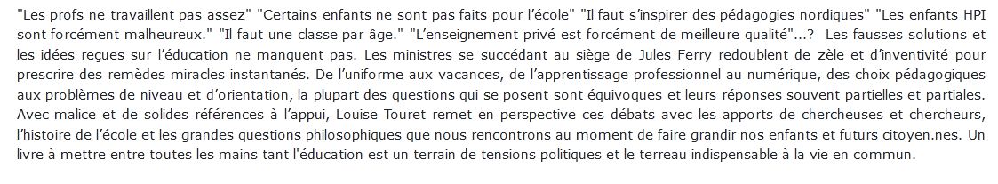 idées fausses sur l'école