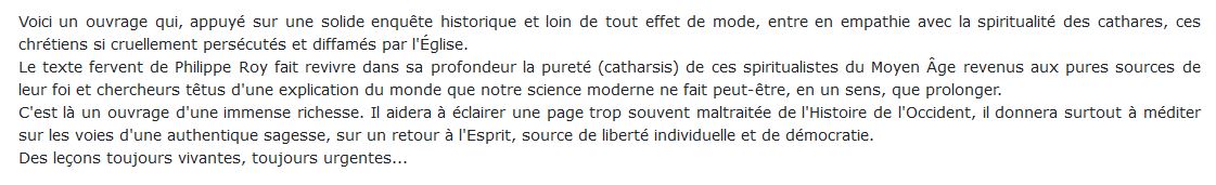 Histoire et spiritualité cathares